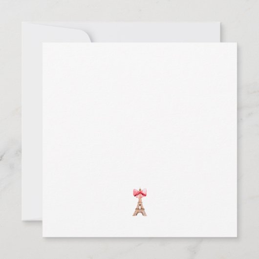 パリカフェブランジェリーウォーターカラーベビーシャワーインヴィ 招待状 (裏面)