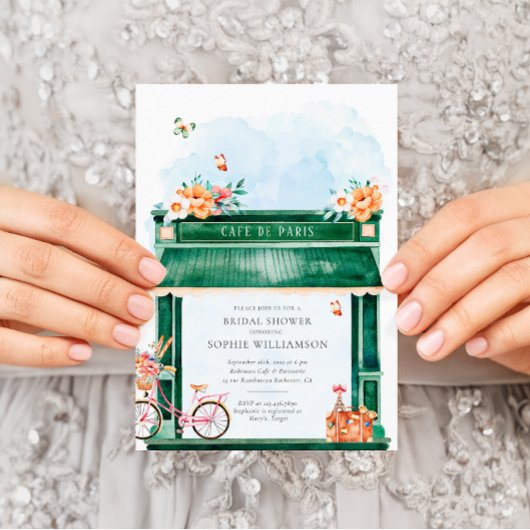 パリカフェブランジェリーウォーターブライダルシャワー 招待状