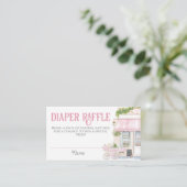 パリカフェボンジュールベブピンクベビーシャワー エンクロージャーカード (スタンド正面)