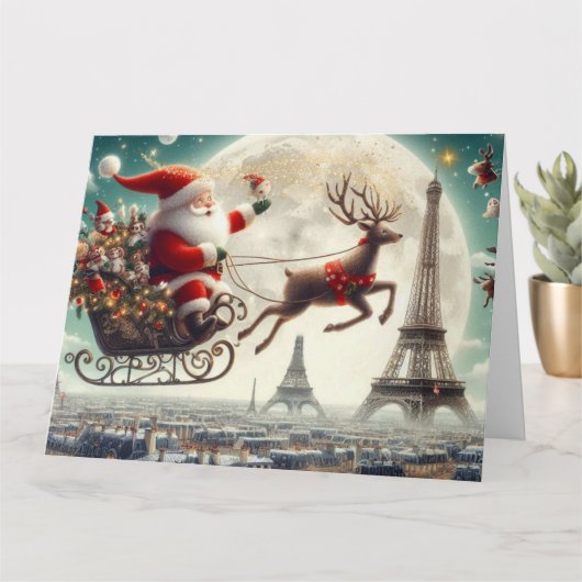 パリカラフルの雰囲気のクリスマスカード カード (小さな植物)