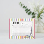 パリカラフルマカロンエッフェルタワーレシピカード ポストカード (スタンド正面)