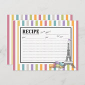 パリカラフルマカロンエッフェルタワーレシピカード ポストカード (正面/裏面)