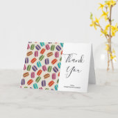 パリカラフルマカロンパターン誕生日感謝してい カード (黄色い花)