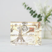 パリガーリーでシックでロマンチックな花のエッフェル塔 ポストカード (スタンド正面)