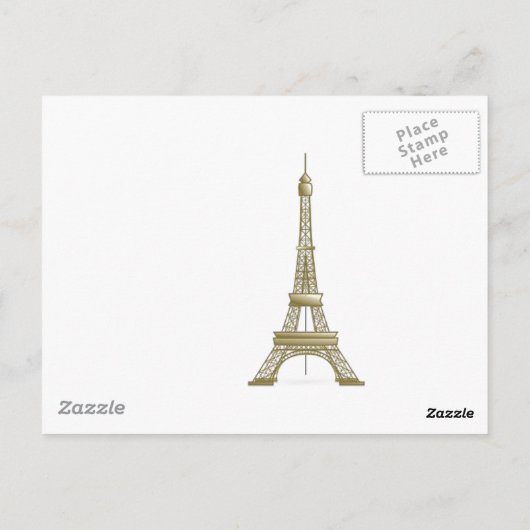 パリガーリーでシックでロマンチックな花のエッフェル塔 ポストカード (裏面)