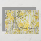 パリガーリーエッフェルタワーフローラブライダルシャワー 招待状 (正面/裏面)