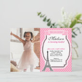 パリガールバースデーパーティフォト招待状 招待状 (スタンド正面)