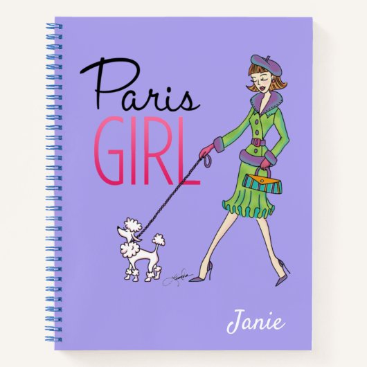 パリガールファッションイラストレーション個人旅行 ノートブック (正面)