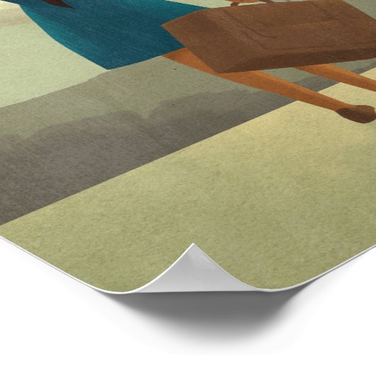 パリガールヴィンテージスタイル旅行ポスター ポスター (角)