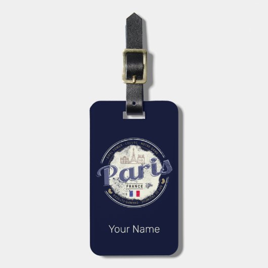 パリキャピタルフランスエッフェルタワーヴィンテージ土産 ラゲッジタグ (正面縦)