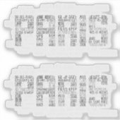 パリクォーターズタイポグラフィのワードアート シール (正面)