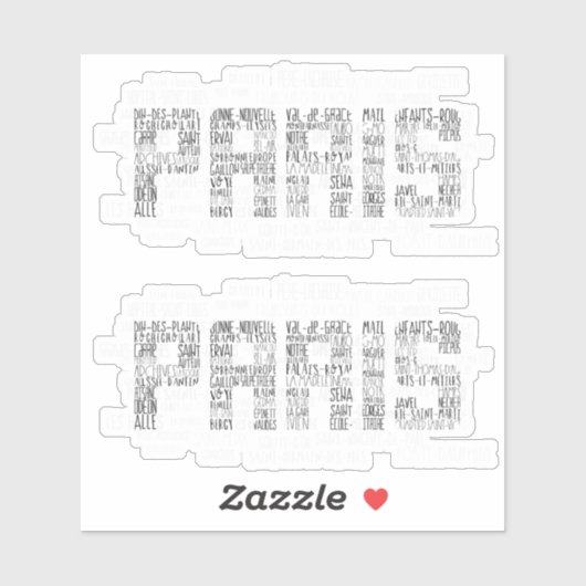 パリクォーターズタイポグラフィのワードアート シール (シート)