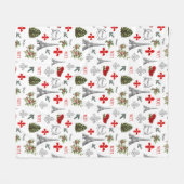 パリクリスマスエッフェルタワーホワイトフリースブランケット フリースブランケット (正面(横))