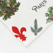 パリクリスマスエッフェルタワーホワイトフリースブランケット フリースブランケット (角)