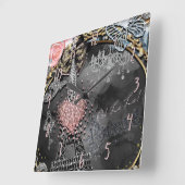 パリグラマーきらきら光るスパークルフランスガーリートレンディー スクエア壁時計 (傾斜)