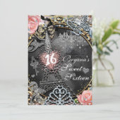 パリグラマーきらきら光るスパークルフランスバースデーパーティー 招待状 (スタンド正面)