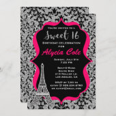 パリグラム·Sweet sixteen·バースデー·パーティーの招待 招待状 (正面/裏面)