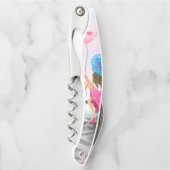 パリコルクスクリューでピンク色のバルーンを持つ女性 ソムリエナイフ (正面)