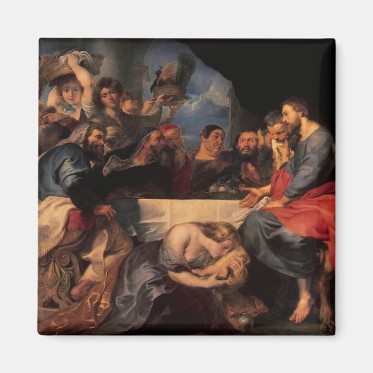 パリサイ人シモンの家で饗宴， c.1620 マグネット (正面)