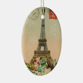 パリサンタおよび雪だるまのクリスマスのオーナメント セラミックオーナメント (右)