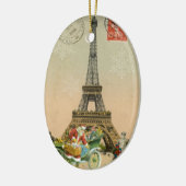 パリサンタおよび雪だるまのクリスマスのオーナメント セラミックオーナメント (左)