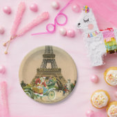 パリサンタおよび雪だるまのクリスマスの紙皿 ペーパープレート (パーティー)