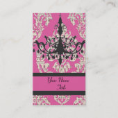 パリシックなホットピンクダマスクヴィンテージシャンデリア 名刺 (正面)