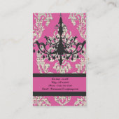 パリシックなホットピンクダマスクヴィンテージシャンデリア 名刺 (裏面)