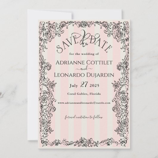 パリシック華美ピストライプンク結婚ズ セーブザデート (正面)