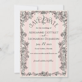 パリシック華美ピストライプンク結婚ズ セーブザデート