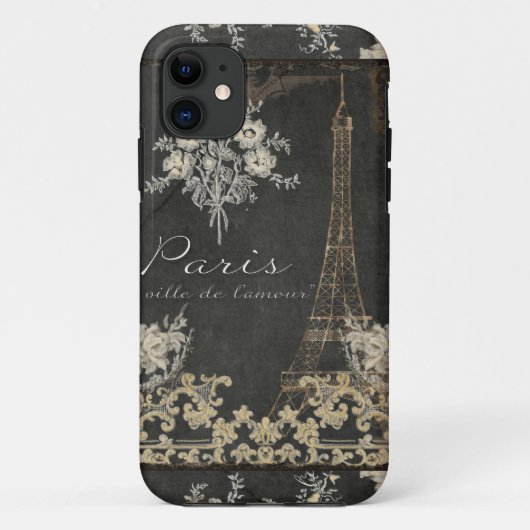 パリシティオブラブエッフェルタワーチャルクボードフローラ Case-Mate iPhoneケース (裏面)
