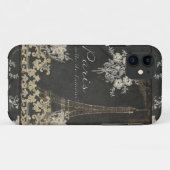 パリシティオブラブエッフェルタワーチャルクボードフローラ Case-Mate iPhoneケース (裏面(横))
