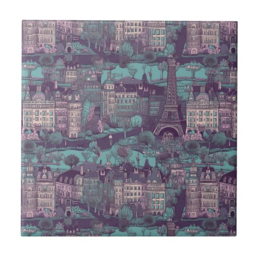 パリシティスケープinアクアヴィンテージデザイン タイル (正面)