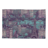 パリシティスケープinアクアヴィンテージデザイン 枕カバー (裏面)