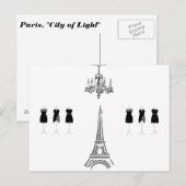 パリシティファッションエッフェルタワーフランスのはがき ポストカード (正面/裏面)