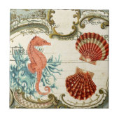 パリシフランスのアモダンヴィンテージ貝類 タイル (正面)