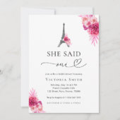 パリシャイはウィエッフェルタワーブライダルシャワーと述べた 招待状 (正面)