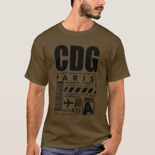パリシャルルドゴール空港CDG Tシャツ