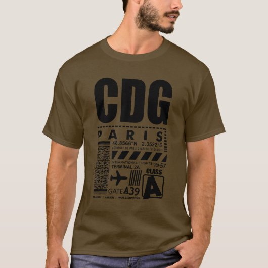 パリシャルルドゴール空港CDG Tシャツ (正面)