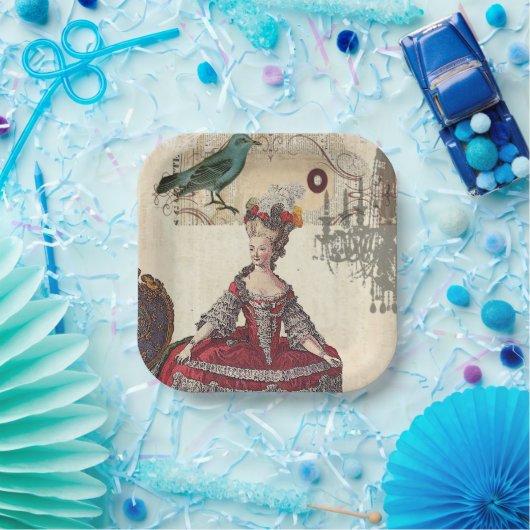 パリシャンデリアマリーアントワネットフランスのヴィンテージ ペーパープレート (パーティー)