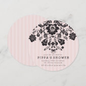 パリジェンヌのエレガントな花柄シャワー招待状 招待状 (正面/裏面)
