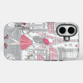 パリジェンヌ - かわいいエッフェル塔とカフェの街 Case-Mate iPhoneケース (裏面 (横))