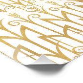 パリジェンピンクアンド金ゴールドアールデコフラッパー ポスター (コーナー)