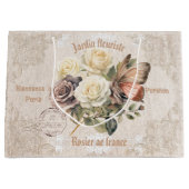 パリジャンな田舎の花園 Jardin fleuriste Parisien ラージペーパーバッグ (正面)