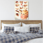 パリジャンのベーカリーのケーキ生地のケーキ キャンバスプリント (インサイチュ (寝室))