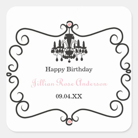 パリジャンをテーマにした – 四角ステッカー スクエアシール (正面)