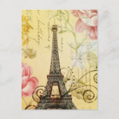 パリジャンイエローフローラヴィンテージパリエッフェルタワー ポストカード (正面)