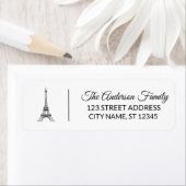 パリジャンエッフェルタワーパリフランスの差出人住所 ラベル (インサイチュ)