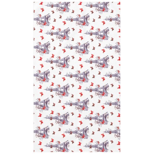 パリジャンエッフェルタワーパープルシック テーブルクロス (正面)
