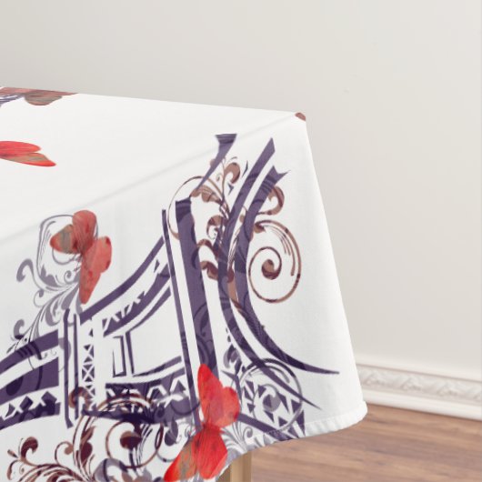 パリジャンエッフェルタワーパープルシック テーブルクロス (インサイチュ)